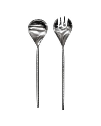 Set pentru servirea salatei, otel inoxidabil, Hammered - SIMONA'S COOKSHOP